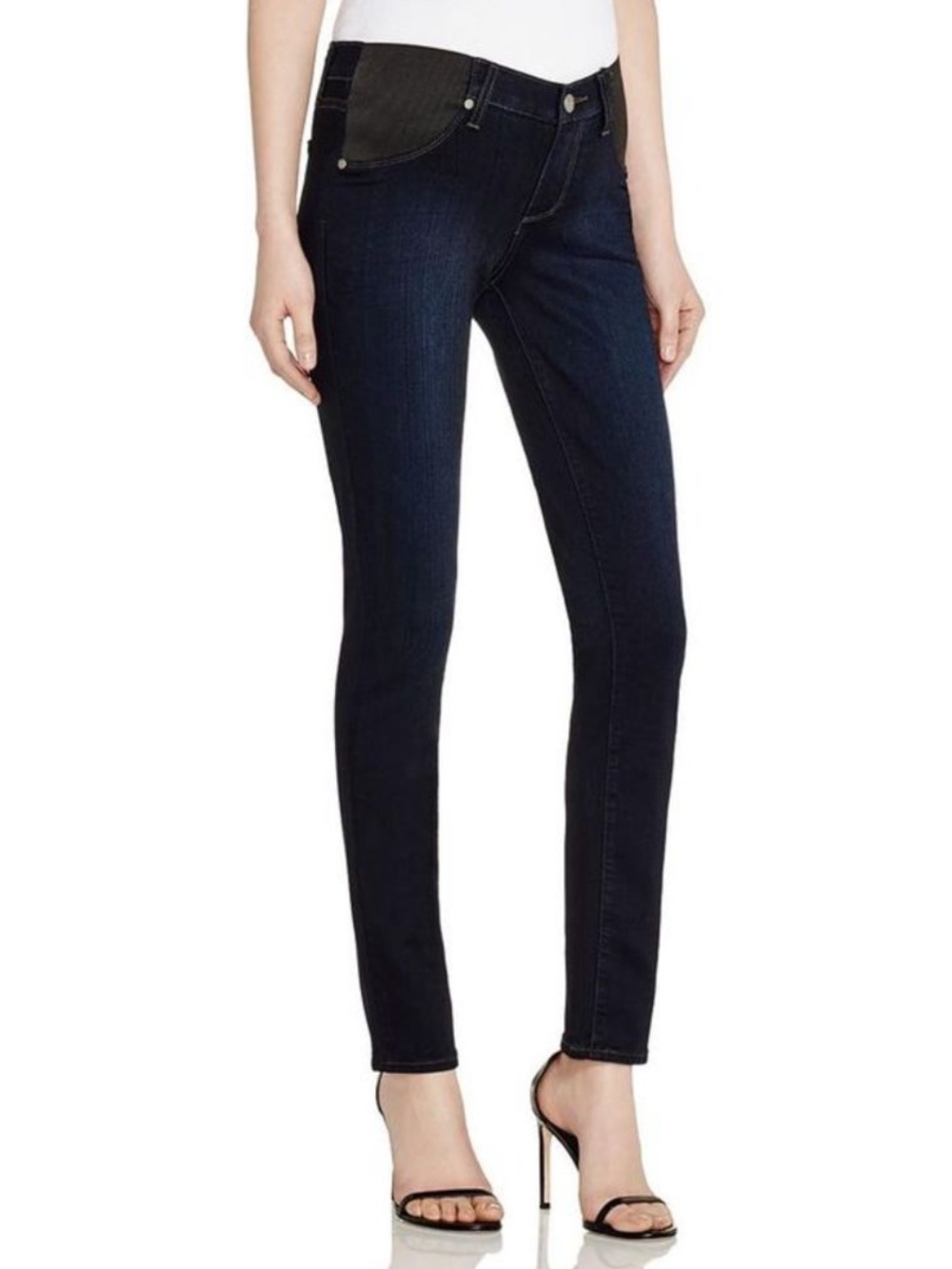 Paige Maternity Skyline Skinny Jeans in Dark Wash - Picture 1 of 6